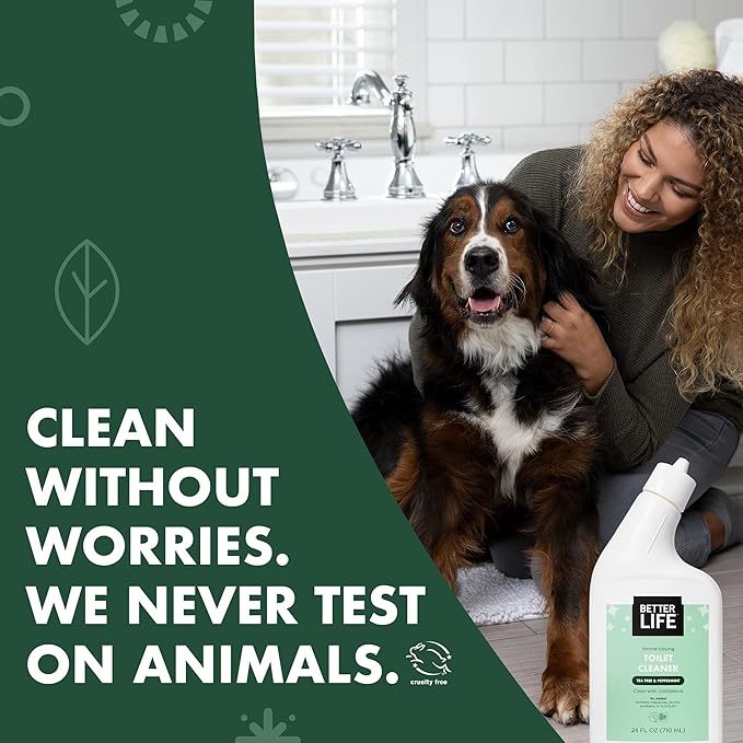Better Life Toilet Bowl Cleaner - Tea Tree & Peppermint Scent Cleaning Gel - Liquid Bathroom Cleaners for Household - 24oz