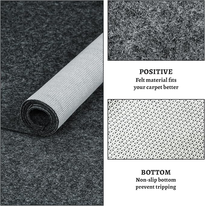 100% Waterproof Rug pad, 2x3 ft Area Rug Non-Slip Rug Pads, Carpet Pads for All Floors and finishes, Felt pad for Hardwood Floors, Keep Carpets in Place Soft and Secure