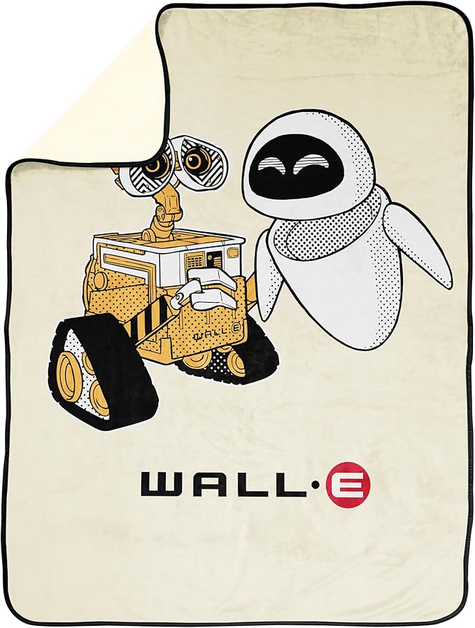 Jay Franco Kids Plush Throw Blanket – Soft & Cozy Fleece Throw for Bedroom & Couch Décor, Official Licensed Product, Beige - Wall-E, 46x60 - Throw Blanket
