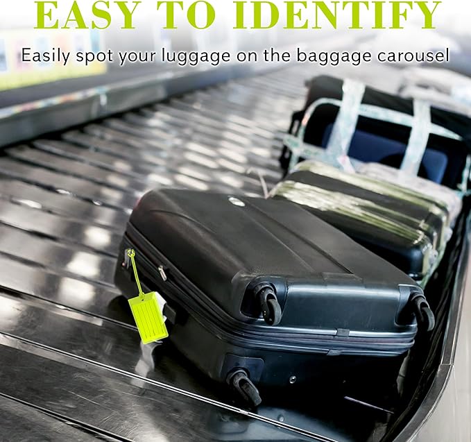 100 Pack Luggage Tags for Suitcases, Airplane Travel Essentials for Flying, International Travel Must-Haves, and Luggage Accessories by Sodsay