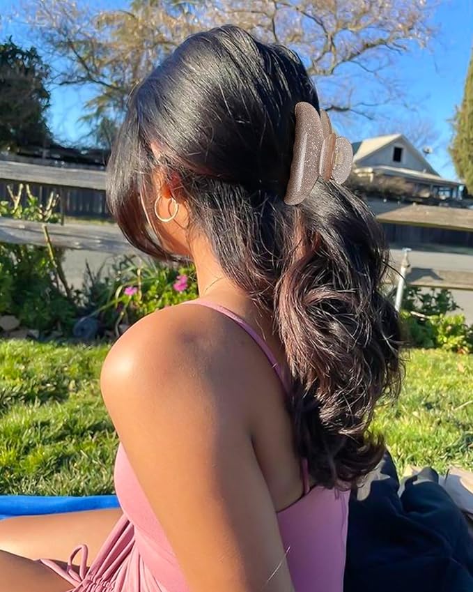 4Pcs Large Acrylic Clips - Big Non-Slip Banana Barrettes for Thick Hair, Strong Hold Jaw Clips for Women Girls