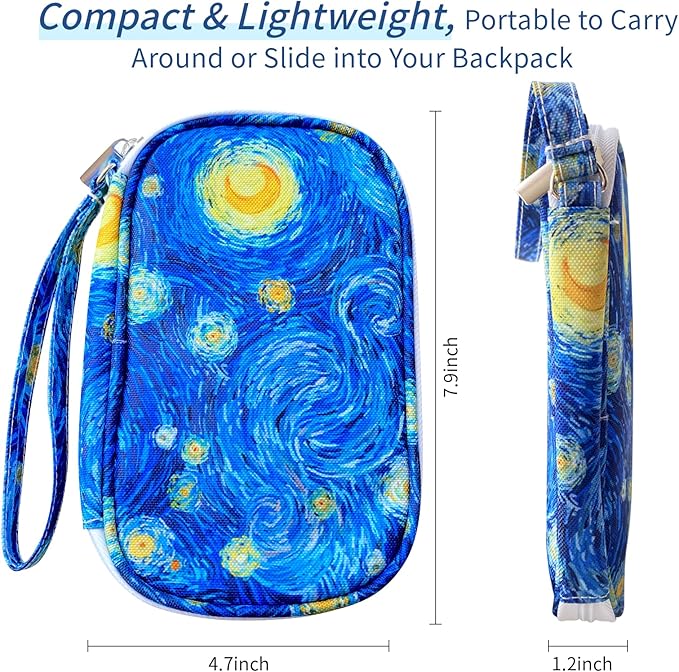 Electronics Organizer Travel Case, Cable Organizer Travel Essentials Tech Pouch,Suitable for Charger, Cable, Phone，Flash Drive,Starry Sky