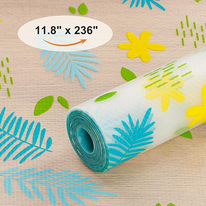 Cooyes Shelf Liner – Premium Non-Adhesive Cabinet & Drawer Liner for Kitchen – Waterproof Shelf Paper with Modern Pattern – Durable EVA Cabinet Mat – Easy to Cut （17.5" W x 197" L）