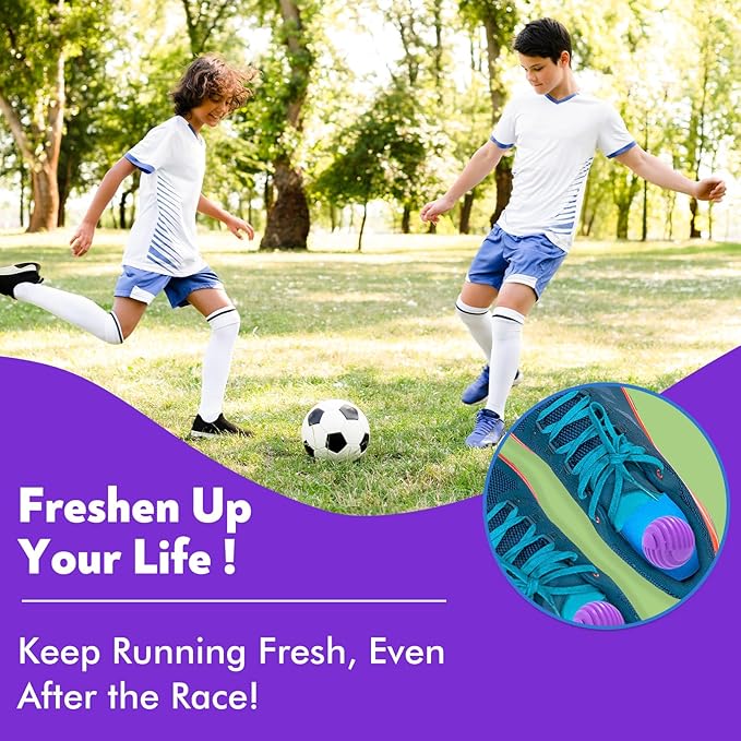 Shoe Deodorizer Balls Lavender 6 Pack, Natural Essential Oil Long Lasting Sneaker Odor Eliminator, Small Spaces Air Freshener for Car Gym Bags, Drawers and Locker