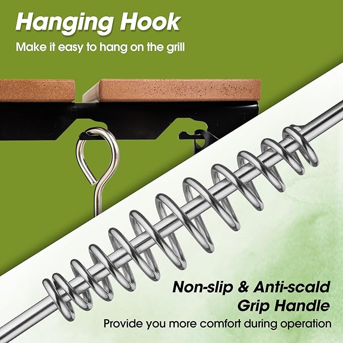 22-inch Grill Oven Ash Cleaning Tool, Suitable for Big Green Egg, Kamado Joe, and Other Charcoal Grills, Corner Cleaning Accessory