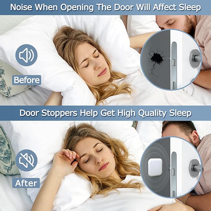 XoYoZo Door Stoppers Wall Protector Buffer Guard Doorknob Door Handle Bumper Self Adhesive Silencer Soft Rubber Crash Pad for Home Office