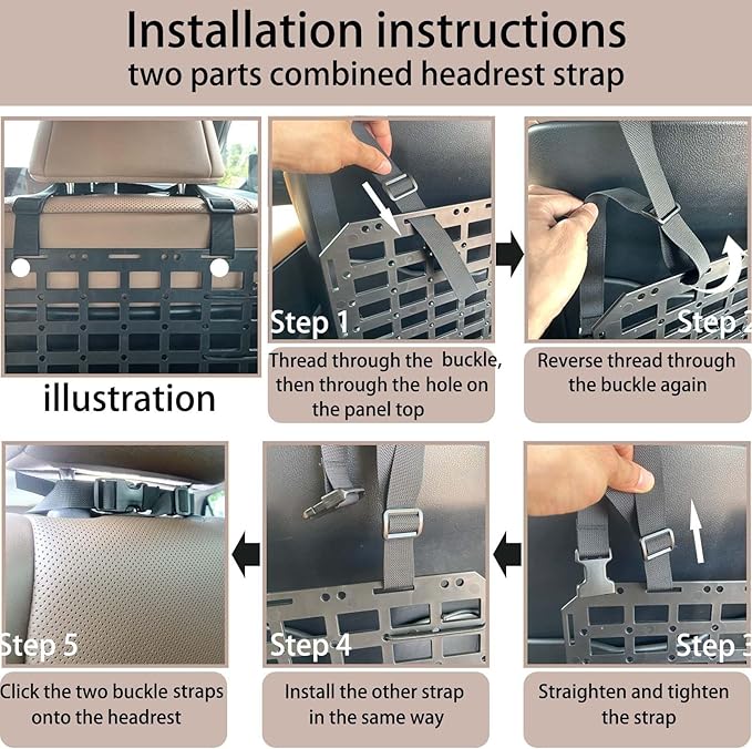 Rigid MOLLE Panel, Tactical Seat Back Organizer and Gun Rack for Vehicle Storage, Universal Fit SUV Truck Pickup, MGK-RMP-1