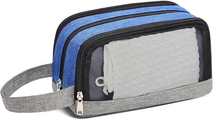 Yeiotsy Men's Travel Toiletry Bag – Color Clash Dopp Kit with Mesh Pockets, Durable Shaving Organizer for Gym, Camping & Weekend Trips