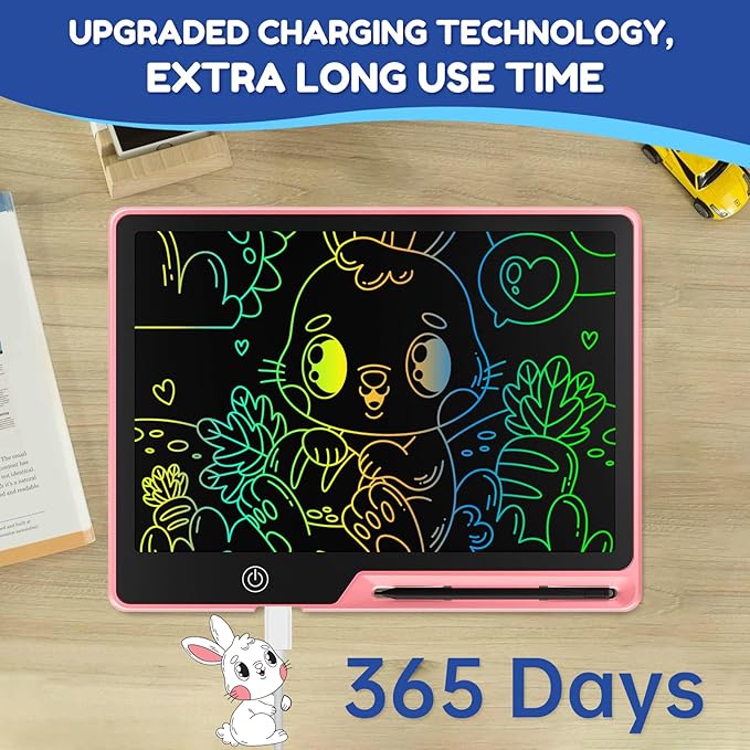 2PACK LCD Writing Tablet for Kids, Rechargeable Doodle Board Toys Gifts for 3 6 8 Year Old Girls Boys, 13 Inch Colorful Drawing Pad for Kids, Gifts for Toddler Educational Learning Travel Toys
