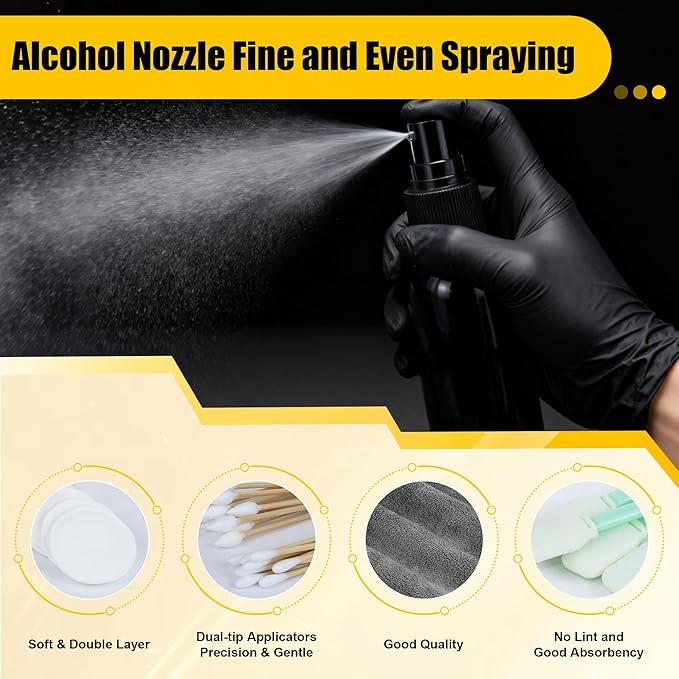 Card Care Clean Kit,17-in-1 Card Cleaning and Polishing Restoration Kit, Trading Card Cleaning Box with Cleaning Spray and Balck Nitrile Gloves, Suitable for Surface Card Care&Flatten Edges, 7.2″