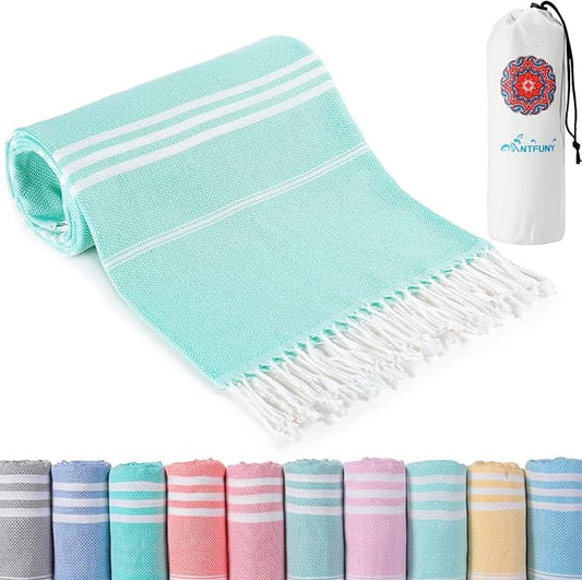 Antfuny Turkish Beach Towels Vacation Essentials Quick Dry Sand Free Oversized Bath Pool Swim Towel Extra Large XL Blanket Adult Travel Gift Cruise Accessories Must-Haves Clearance Stuff Necessities