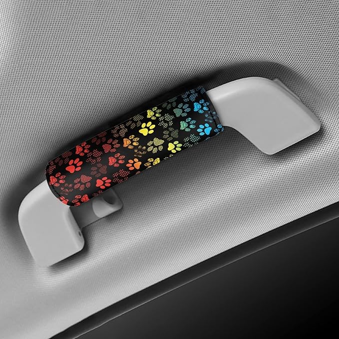 KUIFORTI Colorful Paws Luggage Handle Protection Sleeve Cover Set of 2 Pcs, Personalized Luggage Handle Wrap Grip for Suitcase Portable Luggage Identifiers Marker Grips Protector
