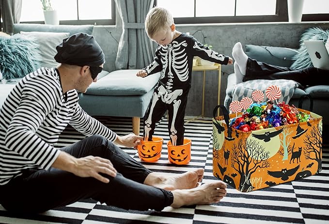 KUNRO Owl Pattern Storage Basket Gift Shelf Basket Storage Bin, Nursery Basket Organizer Box for With Handles for Room Deco