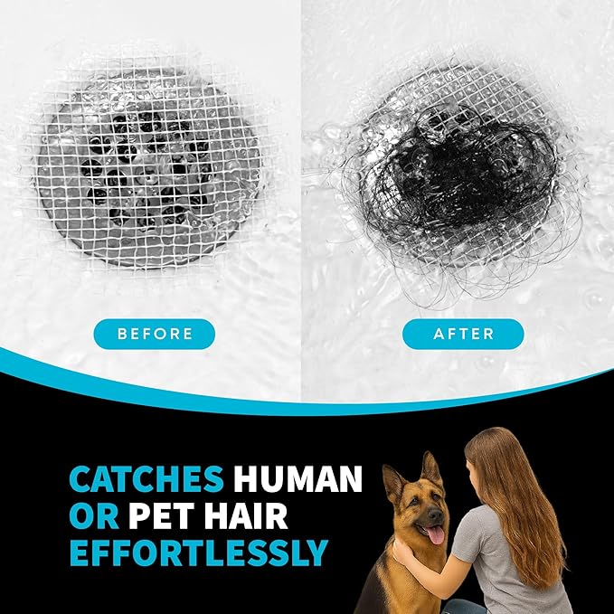 TubShroom Toss 26pk Disposable Drain Covers - Hair Catcher Mesh Sticker Strainers for Shower Bathtub and Bathroom Sink Drains to Prevent Clogged Drains, Half Year Supply