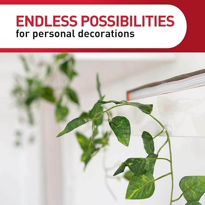 Command Indoor Mini Light Clips, 45 Clear Clips and 54 Command Strips, Damage Free Hanging Christmas Decorations, Wall Clips for Hanging Lights and Cable Management, Holds up to 0.3 lb