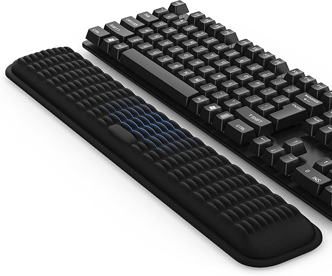 MEKASS Keyboard Wrist Rest, Soft Memory Foam Wrist Support for Keyboard, Keyboard Hand Rest Pad for Wrist Pain Relief, Keyboard Wrist Guard for Long Hours of Work, Gaming, Studying (Classic Black)