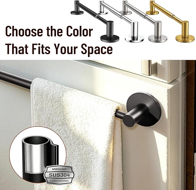 Magnetic Towel Bar, Adjustable Towel Rod with Larger Magnetic Base & Hidden Magnet Design, Non-Slip Magnetic Towel Holder for Refrigerator, Dishwasher, Oven, Washer (Matte Black, 1Pack)