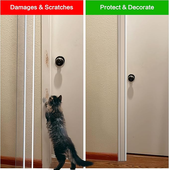 Frychee Wall Corner Protector, Walls Edge Protector, Self-Adhesive Wall Corner Guards, PVC Double Side Edge Protector, Furniture Stairs Guard (Clear, 2pcs x 47.2" L x 1.97" W)