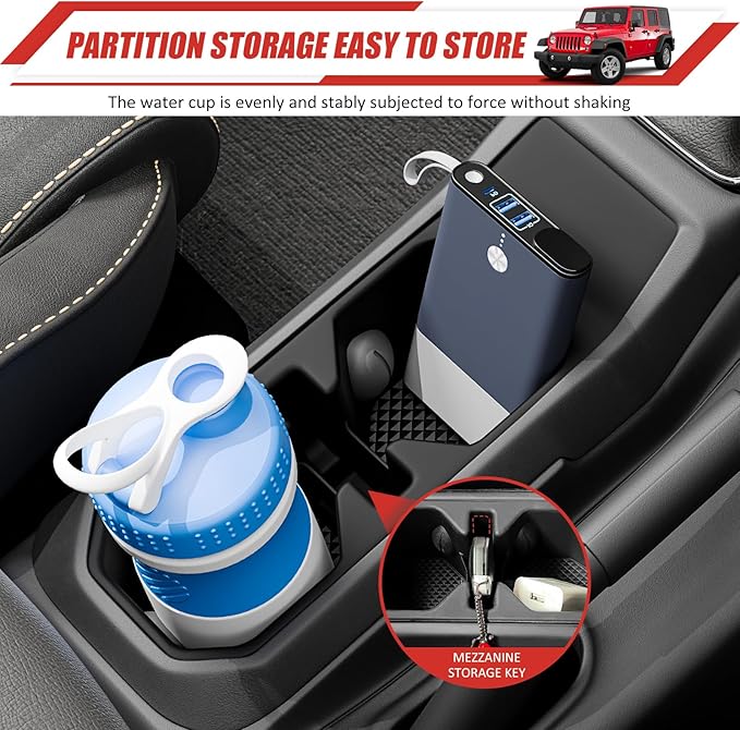 Cup Holder Coaster Fit for 2018-2025 Jeep Wrangler JL JLU 4XE/Gladiator JT Accessories, Cup Holder Mat Pad Inserts Interior CupHolder Liner for 2024 Jeep Wrangler(for Wrangler&Gladiator)