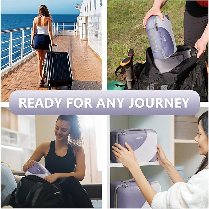 8 Set Packing Cubes for Travel, Gifts for Women & Moms, Anti-Tearing Suitcase Organizer, OlarHike Vacation Essentials & Accessories for Cruise Ships