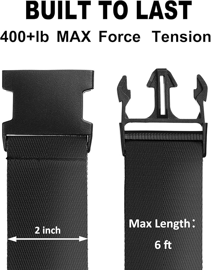 Luggage Straps for Suitcases TSA Approved Travel Belt 4 Pack by Chelmon (Black)