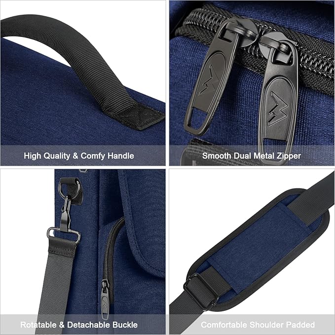MATEIN Messenger Bag for Men, Briefcases Lightweight Men's Laptop Bag 17.3 inch Water Resistant Crossbody Satchel Computer Work Office Case with Shoulder Strap, Blue