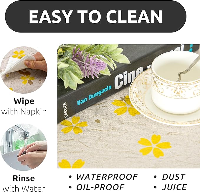 RAY STAR 18X96 Inch Shelf Liner for Kitchen Cabinets, Non-Adhesive Cabinet Liner Washable, PVC Drawer Liner for Dresser Non-Slip Bathroom (Yellow Floral)(1 Roll)