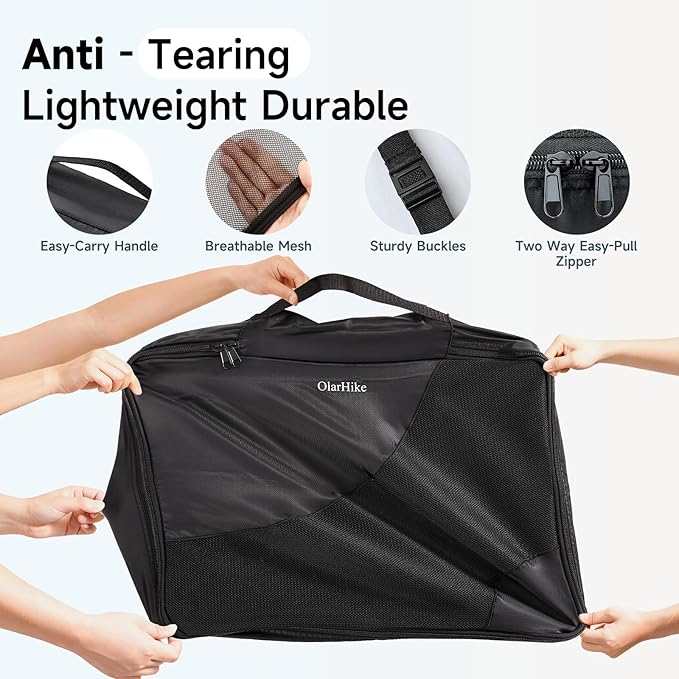9 Set Packing Cubes for Travel, Gifts for Women Mom, Anti-Tearing Suitcase Organizer, OlarHike Vacation Essentials & Accessories for Cruise Ship