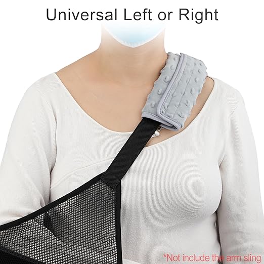 Cushioned Arm Sling Padding for Neck Slim Sling Pad Neck Strap Cushion Comfort Shoulder Support Rotator Cuff Surgery Arm Immobilizer Brace Carry Padded Cover Pillow Wrist Hand Injury, Pack of 2 Gray