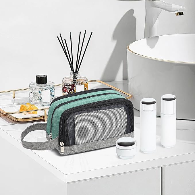 Yeiotsy Men's Travel Toiletry Bag – Color Clash Dopp Kit with Mesh Pockets, Durable Shaving Organizer for Gym, Camping & Weekend Trips