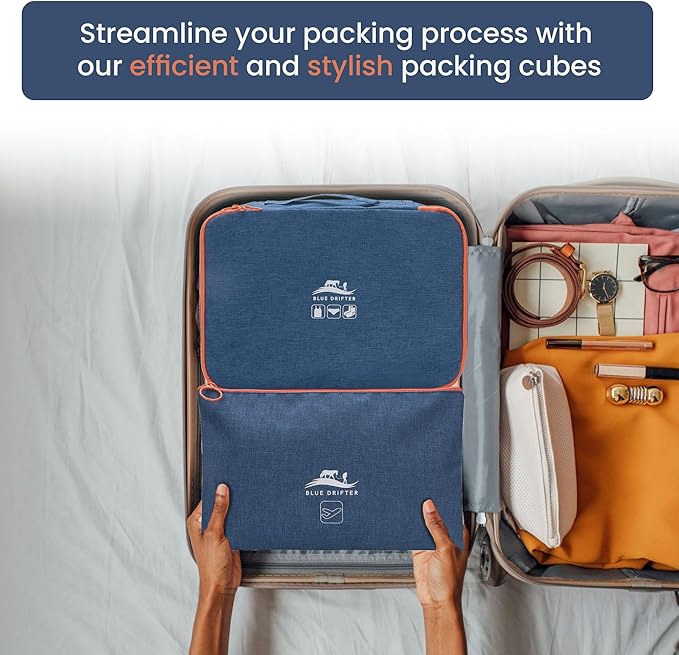 7 Set Packing Cubes for Suitcases Travel Luggage Packing Organizers,Travel Essentials Luggage Organizer Accessories Toiletry Bag Shoe Bag Laundry bag