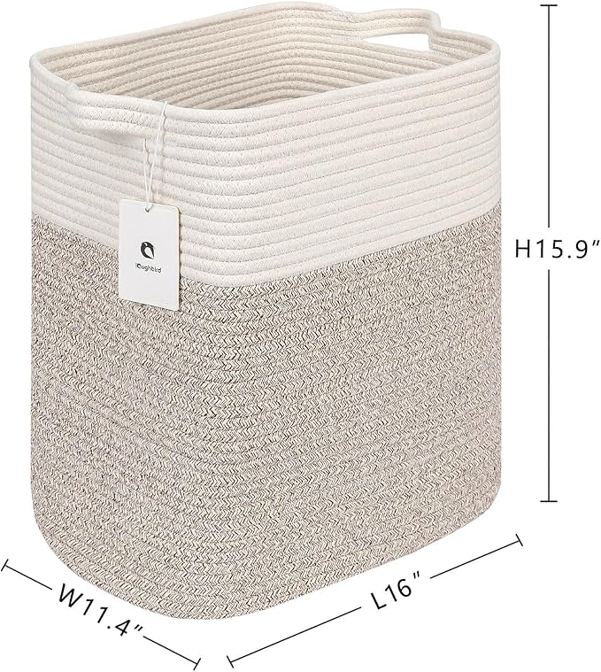Laughbird Collapsible Laundry for Hamper,Medium Large Storage Bins Fabric Storage Box, Closet Organizer,Hampers Foldable Fabric Storage Basket, Solid Storage Toy Box With Handle, Used to Organize