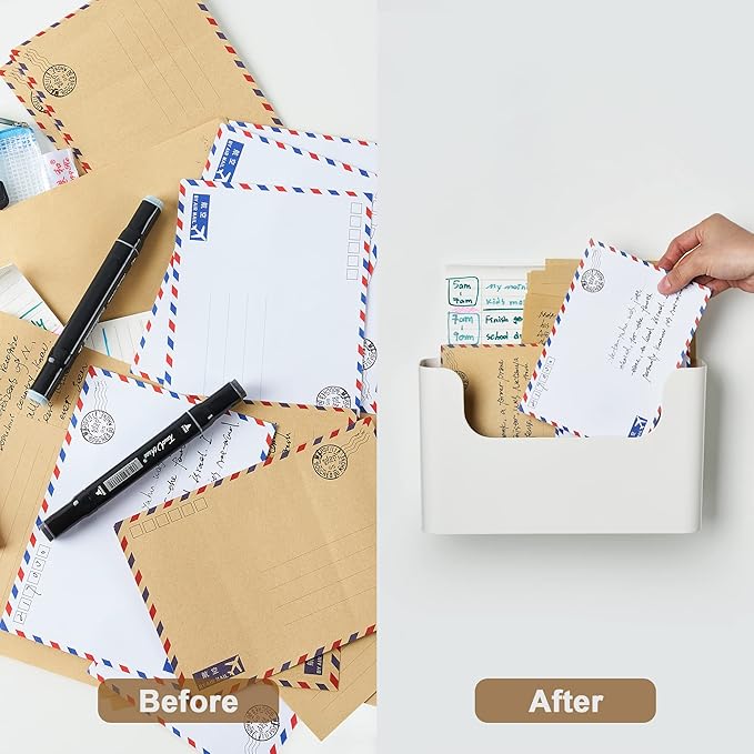 YOHOM No Drilling File Holder Wall Mails Magazines Organizer Adhesive Door Mount, Single Pocket(WHITE, 1 PCS)