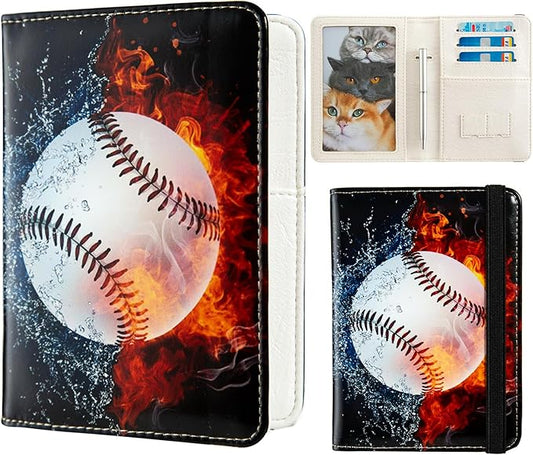 AIRMORS passport Holder,Rfid Blocking Travel Wallet Credit Card Case Cute Passport cover for Women/Men,Boys Girls Travel Essentials (Baseball)