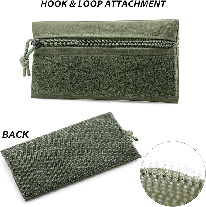 Qavctw Tactical Admin Pouch Bag with Hook and Loop Tool Storage Bag Snack Pouch Candy Bag Hanging Pouches Backpack Accessory Pouch