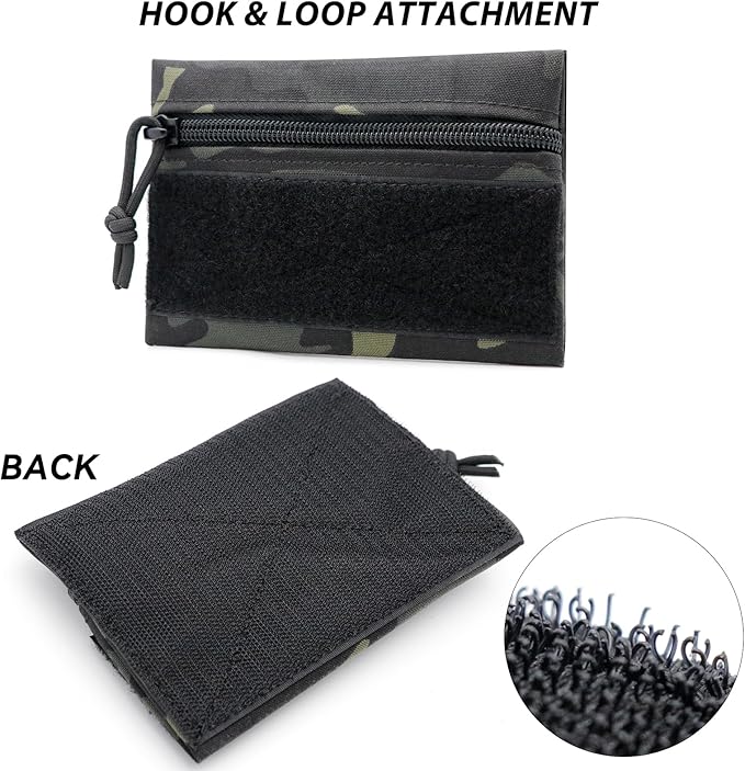 Qavctw Tactical Admin Pouch Bag with Hook and Loop Tool Storage Bag Snack Pouch Candy Bag Hanging Pouches Backpack Accessory Pouch