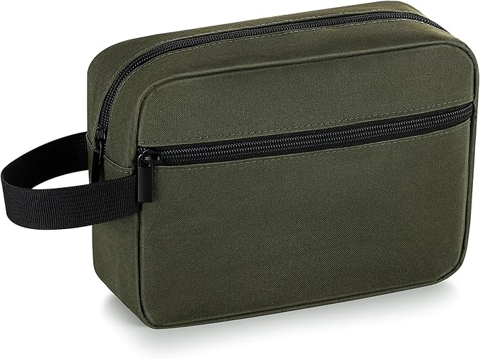 Elviros Travel Toiletry Bag for Women and Men,Lightweight Makeup Bag Hanging Dopp Kit with Shaving Compartment Cosmetic Organizer Small Tool Bag Travel Essentials,Gifts for Men(Army Green)