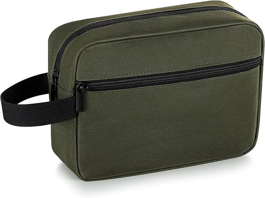 Elviros Travel Toiletry Bag for Women and Men,Lightweight Makeup Bag Hanging Dopp Kit with Shaving Compartment Cosmetic Organizer Small Tool Bag Travel Essentials,Gifts for Men(Army Green)