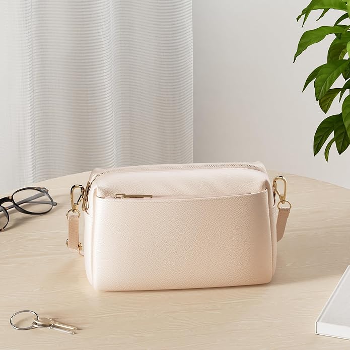 FashionPuzzle Triple Zip Small Crossbody Bag