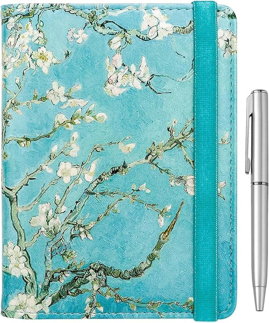 WALNEW Passport Holder for Travel, RFID Passport Cover Wallet for Women Men, PU Leather Passport Book Card Holder Case with Pen, Travelling Essentials for Flying