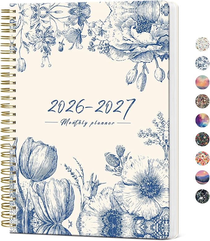Monthly Planner 2026-2027, Aesthetic 2 Year Months Planner Calendar, 24-Months from January 2026 - December 2027, 26-27 Monthly Calendar Planner, Perfect for School Office Home, 7" x 10" - Blue Elegance