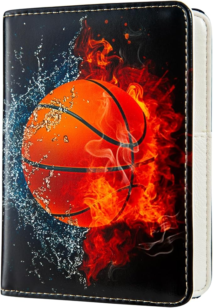 AIRMORS passport Holder,Rfid Blocking Travel Wallet Credit Card Case Cute Passport cover for Women/Men,Boys Girls Travel Essentials (Basketball)