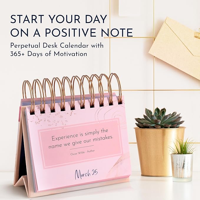 RYVE Motivational Calendar - Daily Flip Calendar with Inspirational Quotes - Motivational Gifts and Inspirational Gifts for Women, Desk Decor, Office Decor for Women and Office Desk Accessories