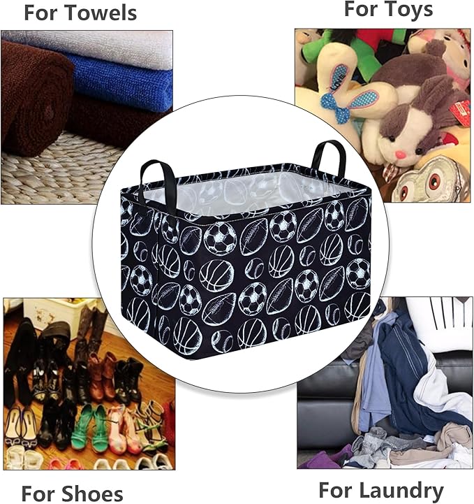 Kids Hamper Storage Bins Organizer Toy Box Laundry Basket Large Canvas Collapsible Chest for Home/Dorm/Kitchen/Pet/Office/Closet/Shelf/Gift Baskets