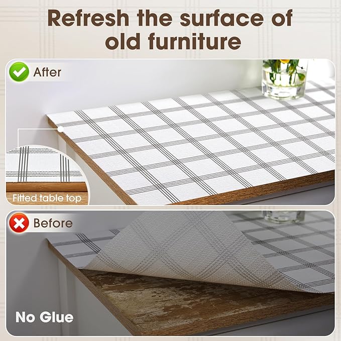 Drawer and Shelf Liner, Non-Slip Kitchen Cabinet Liners Non-Adhesive Thick Strong Grip Waterproof Washable Mats Protect Dresser Shelves Cupboard Bathroom Cabinets, White Stripes, 20 in X 30 FT