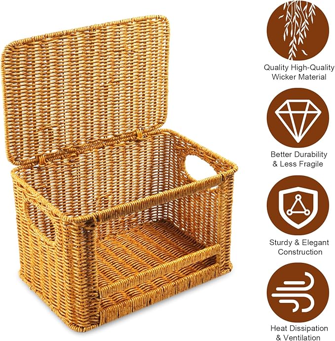 Large Trash Bag Dispenser, Rattan Garbage Bag Holder & Roll Organizer, Extra Large Trash Bag Storage for 13-33 Gallon Bags | Under Sink Organizer, Pantry & Kitchen Basket