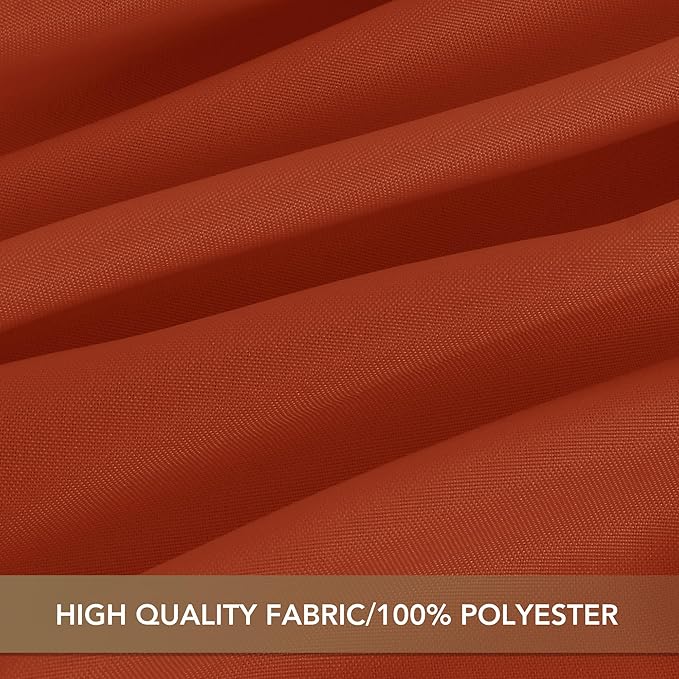 sancua Thanksgiving Round Tablecloth 108 Inch Diameter, 6 Pack Rust Circle Polyester Fabric Fall Table Cloth for Holiday Party Reception, Washable Burnt Orange Table Cover (Fit 42-96 Inch Tables)