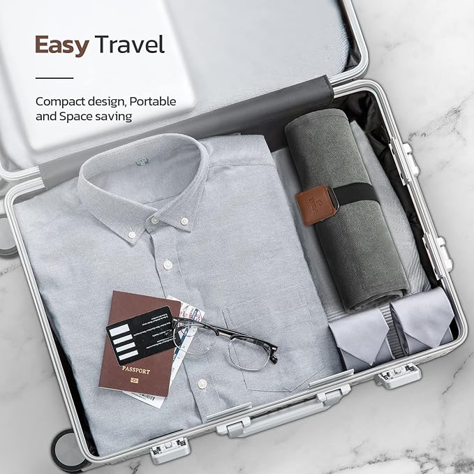 Toiletry Bag for Men, Travel Essentials Travel Toiletry Bag, Water-Resistant Compact Bathroom Roll Organizer for Hygiene, Shaving kit, Gifts for men (5.Mystery Gray(Polyster))