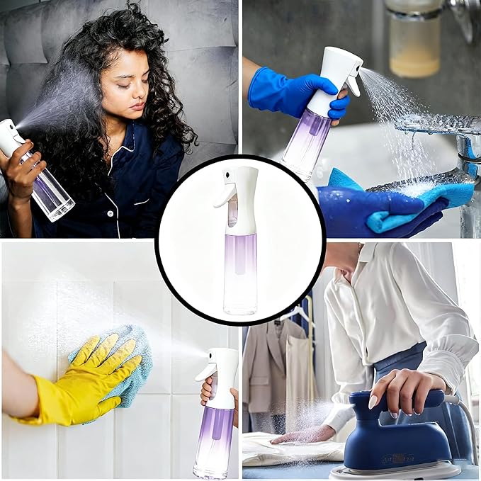 Spray Bottle for Hair (10.15OZ /300ML) Continuous Ultra Fine Mist Sprayer for Hair, Salons, Barber, Plants, Skin Care, Gradient Purple