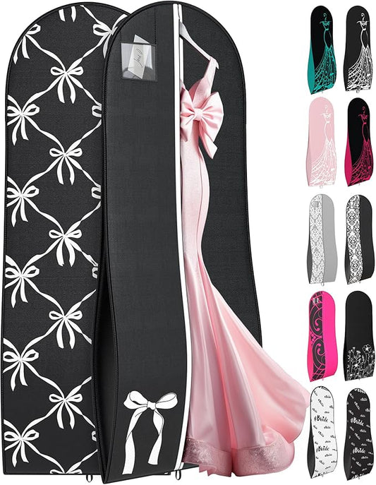 Your Bags 72" Tapered Long Dress Bags for Gowns - Wedding Dress Garment Bag for Dresses - Long Garment Bags for Hanging Clothes, Closet Storage, Hanging Garment Bags, Travel Bridal Dress Bag for Women